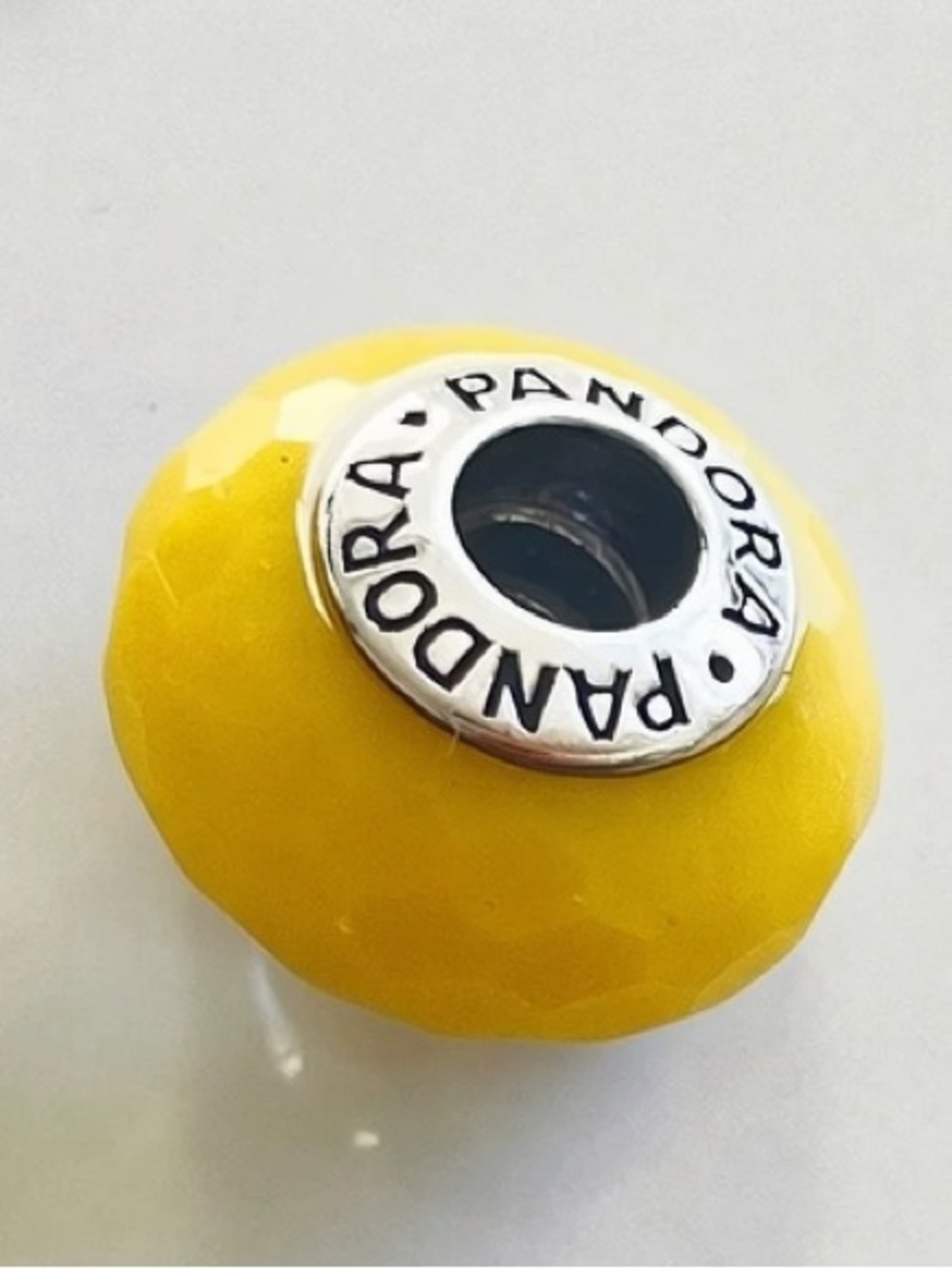 Pandora Bright Yellow Faceted Glass Charm Bead
